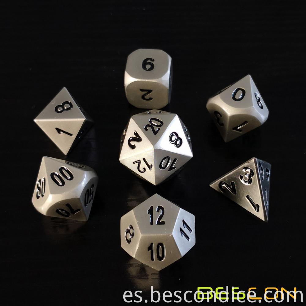 Solid Metal Dice Set Nickle Finish 1